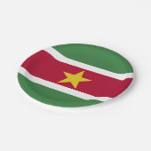 Flagge von Surinam Pappteller (Schrägansicht)