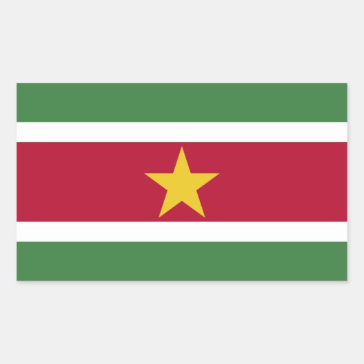 Flagge von Surinam Rechteckiger Aufkleber (Vorderseite)