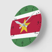 Flagge von Surinam Runde Wanduhr (Winkel)