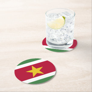 Flagge von Surinam Runder Pappuntersetzer