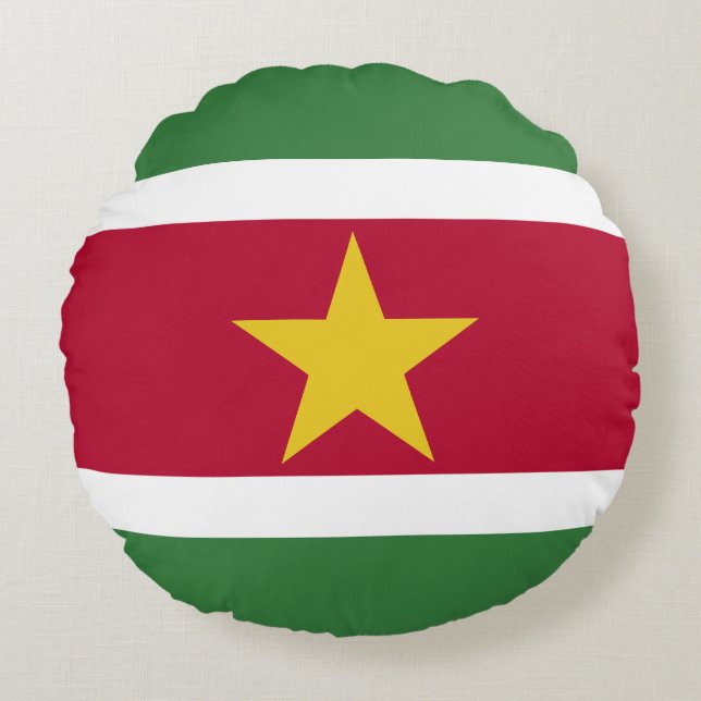 Flagge von Surinam Rundes Kissen (Vorderseite)