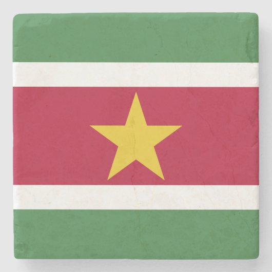 Flagge von Surinam Steinuntersetzer (Vorderseite)