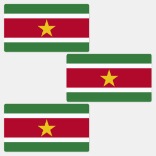 Flagge von Suriname Etiketten