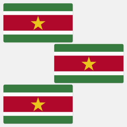 Flagge von Suriname Etiketten (Gruppe)