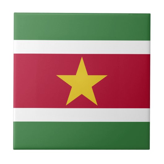Flagge von Suriname Fliese (Vorderseite)