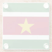 Flagge von Suriname Glasuntersetzer (Rückseite)