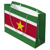 Flagge von Suriname Große Geschenktüte (Rückseite Schrägansicht)