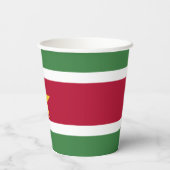 Flagge von Suriname Pappbecher (Rückseite)