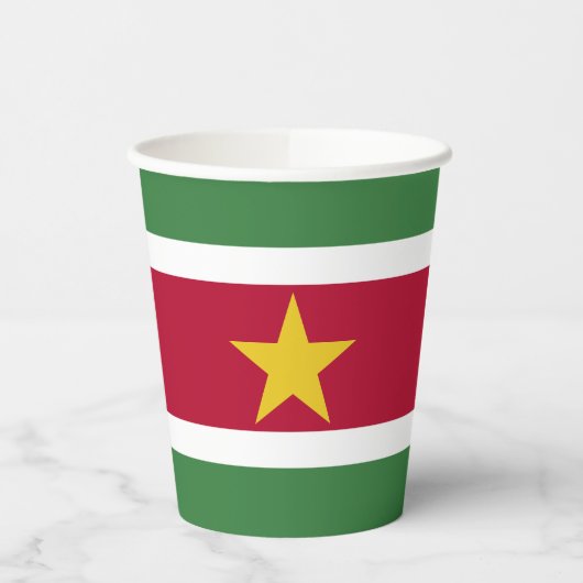 Flagge von Suriname Pappbecher (Links)