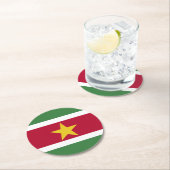Flagge von Suriname Runder Pappuntersetzer (Vor Ort)