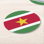 Flagge von Suriname Runder Pappuntersetzer (Angewinkelt)