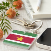 Flagge von Suriname Schlüsselanhänger (Vorderseite rechts)