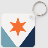 Flagge von Syrakus, New York Schlüsselanhänger (Rückseite)