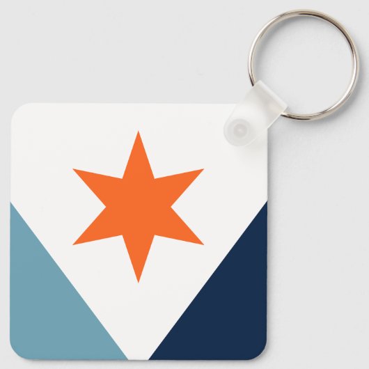 Flagge von Syrakus, New York Schlüsselanhänger (Rückseite)