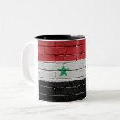 Flagge von Syrien Zweifarbige Tasse (Vorderseite Links)