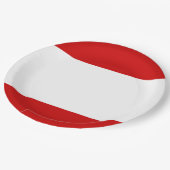 Flagge von Tahiti Pappteller (Schrägansicht)