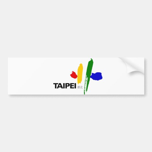 Flagge von Taipei City (Taiwan) Autoaufkleber (Vorne)