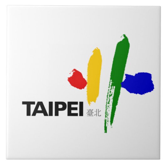 Flagge von Taipei City (Taiwan) Fliese (Vorderseite)