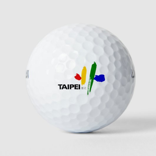 Flagge von Taipei City (Taiwan) Golfball (Vorderseite)