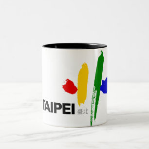 Flagge von Taipei City (Taiwan) Zweifarbige Tasse
