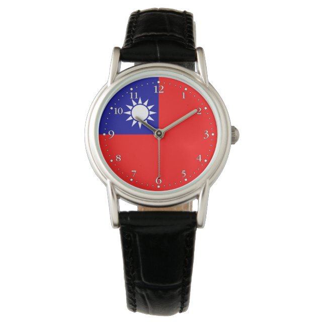 Flagge von Taiwan Armbanduhr (Vorderseite)