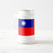 Flagge von Taiwan Bierglas (Vorderseite Links)