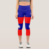Flagge von Taiwan Capri Leggings (Vorderseite)