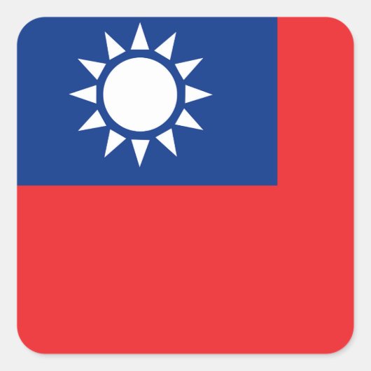 Flagge von Taiwan die Republik China Quadratischer Aufkleber (Vorderseite)