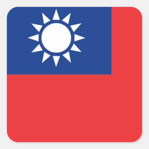 Flagge von Taiwan die Republik China Quadratischer Aufkleber