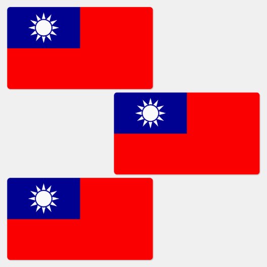 Flagge von Taiwan Etiketten (Gruppe)