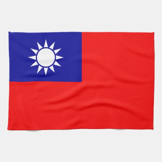 Flagge von Taiwan Geschirrtuch (Horizontal)