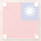Flagge von Taiwan Glasuntersetzer (Rückseite)