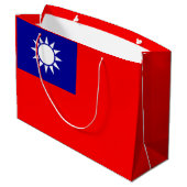 Flagge von Taiwan Große Geschenktüte (Rückseite Schrägansicht)