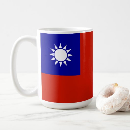 Flagge von Taiwan Kaffeetasse (Mit Donut)