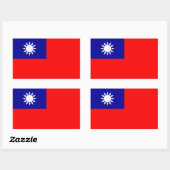 Flagge von Taiwan Rechteckiger Aufkleber (Blatt)