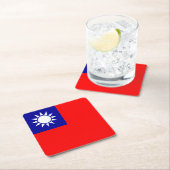 Flagge von Taiwan Rechteckiger Pappuntersetzer (Vor Ort)