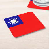 Flagge von Taiwan Rechteckiger Pappuntersetzer (angewinkelt)