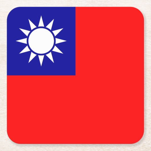 Flagge von Taiwan Rechteckiger Pappuntersetzer (Vorderseite)