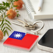 Flagge von Taiwan Schlüsselanhänger (Vorderseite rechts)