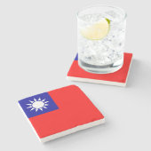 Flagge von Taiwan Steinuntersetzer (Seitenansicht)