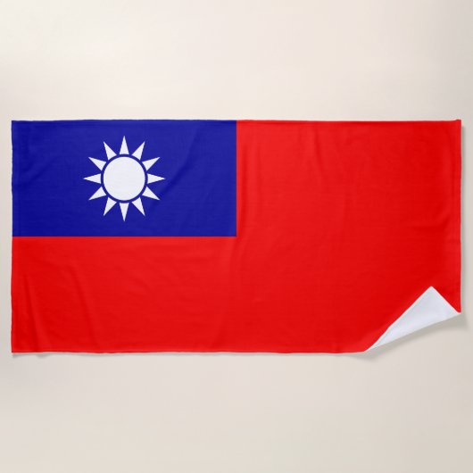 Flagge von Taiwan Strandtuch (Vorderseite)