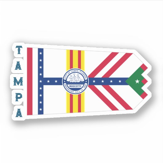Flagge von Tampa, Florida Aufkleber (Vorderseite)