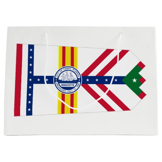 Flagge von Tampa, Florida Große Geschenktasche Große Geschenktüte (Vorderseite)