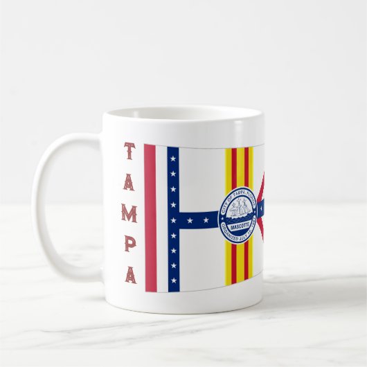 Flagge von Tampa, Florida Kaffeetasse (Links)