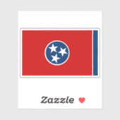 Flagge von Tennessee Aufkleber (Blatt)