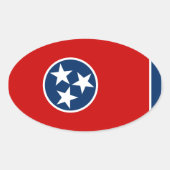 Flagge von Tennessee Ovaler Aufkleber (Vorderseite)