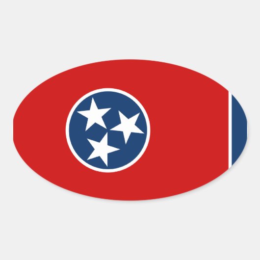 Flagge von Tennessee Ovaler Aufkleber (Vorderseite)