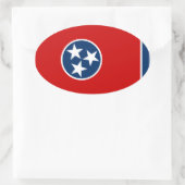 Flagge von Tennessee Ovaler Aufkleber (Tasche)