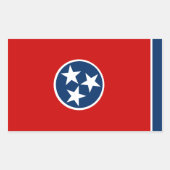 Flagge von Tennessee Rechteckiger Aufkleber (Vorderseite)