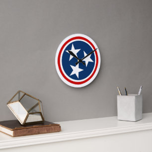 Flagge von Tennessee Runde Wanduhr